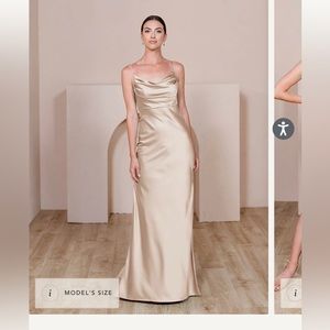 Revelry Gold Champagne Satin Dress